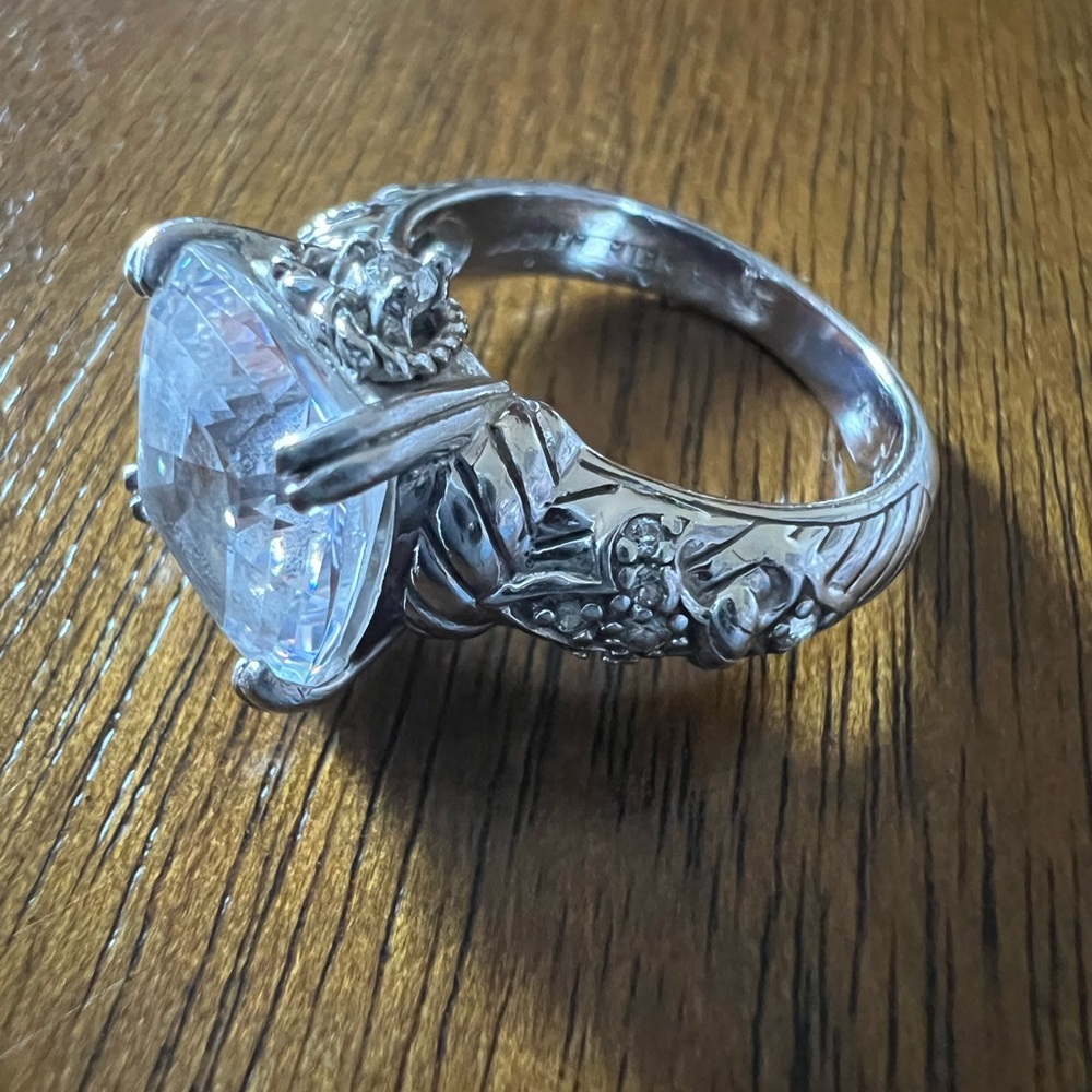 Judith Ripka Asscher Cut Diamonique CZ Ring Size 6 - Picture 3 of 12
